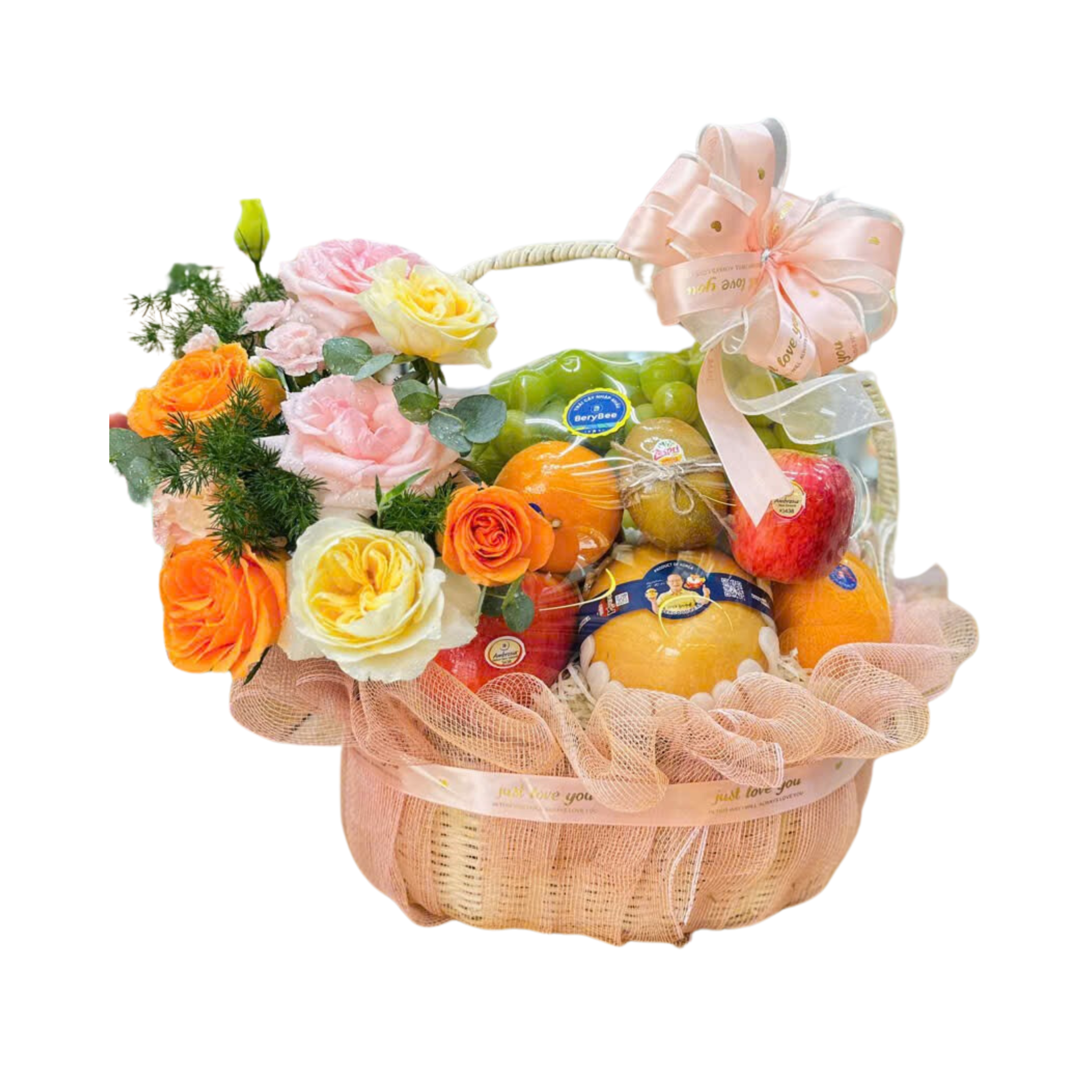 GIỎ QUÀ KÈM HOA TƯƠI